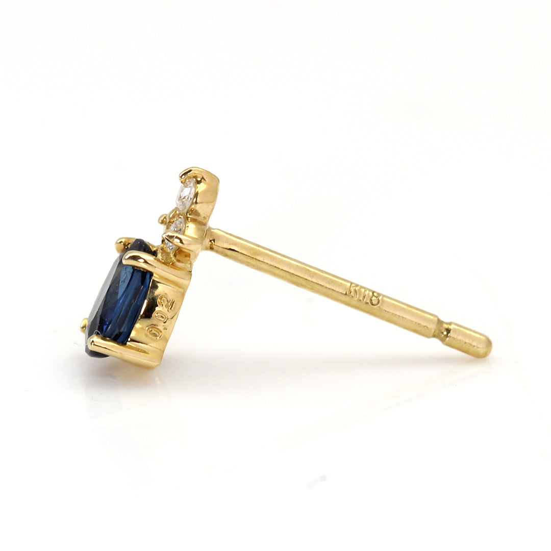【在庫限り・即日発送】ブルーサファイア×ダイヤモンドK18/PTピアス・フラヴィ
