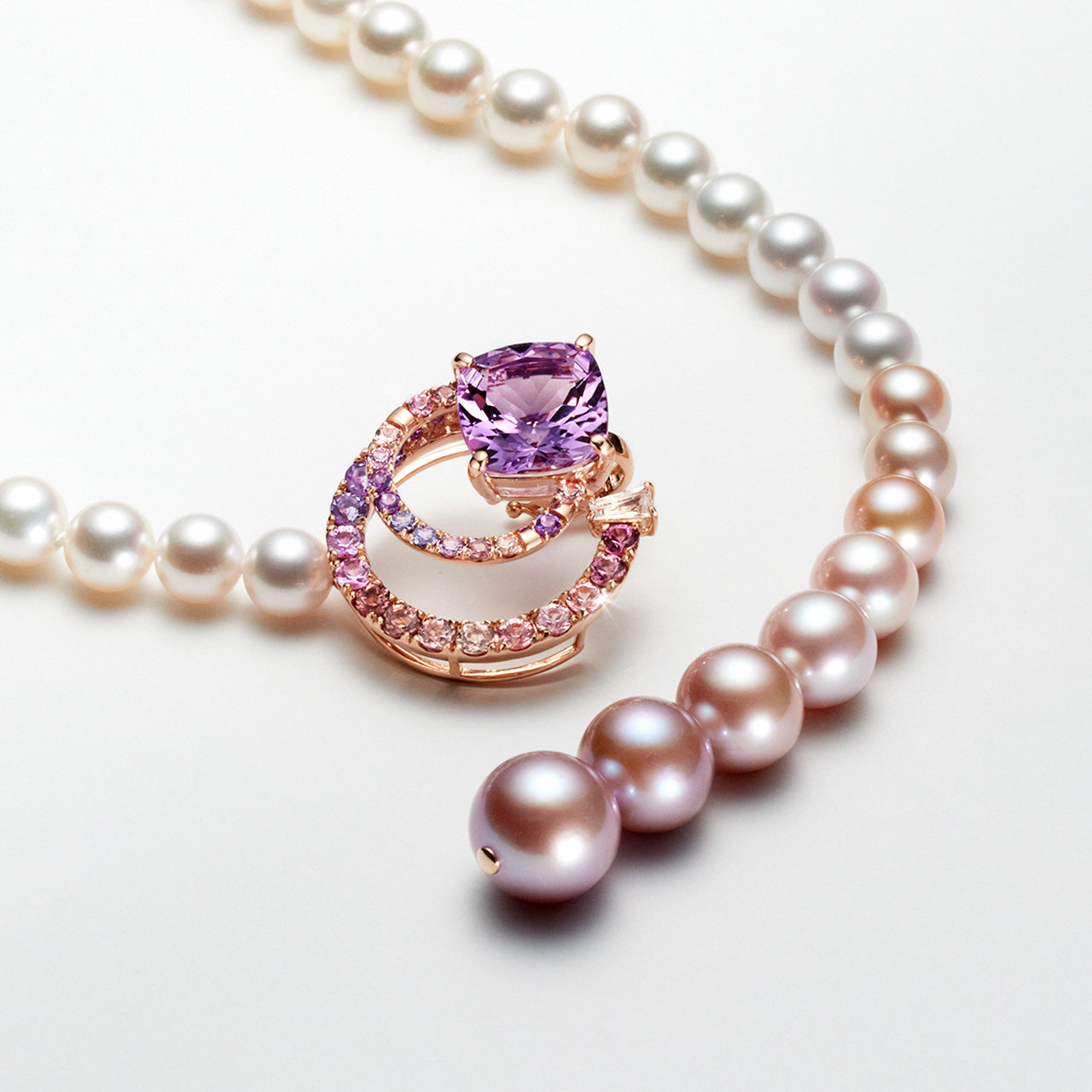 【Tales of Her・京都店限定】あこや真珠×マルチカラージュエル K18ネックレス・パルファシオンプリンシパル