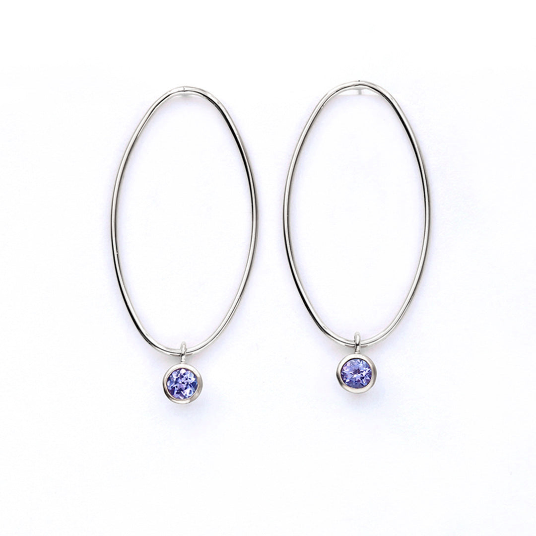 【在庫限り・即日発送】タンザナイトK10ピアス・エリプス