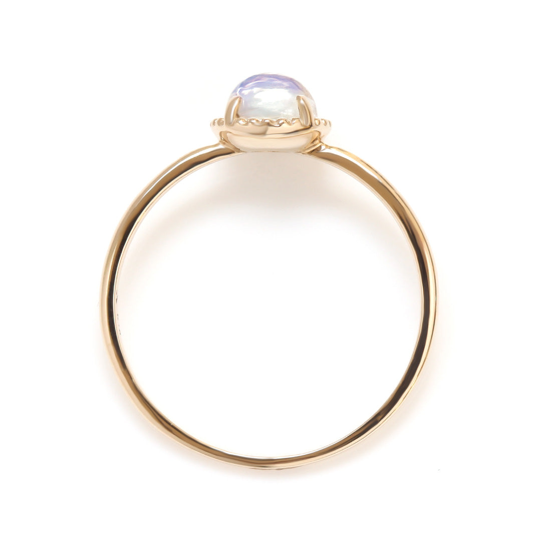 【在庫限り・即日発送】ブルームーンストーン×K10リング・エキューム