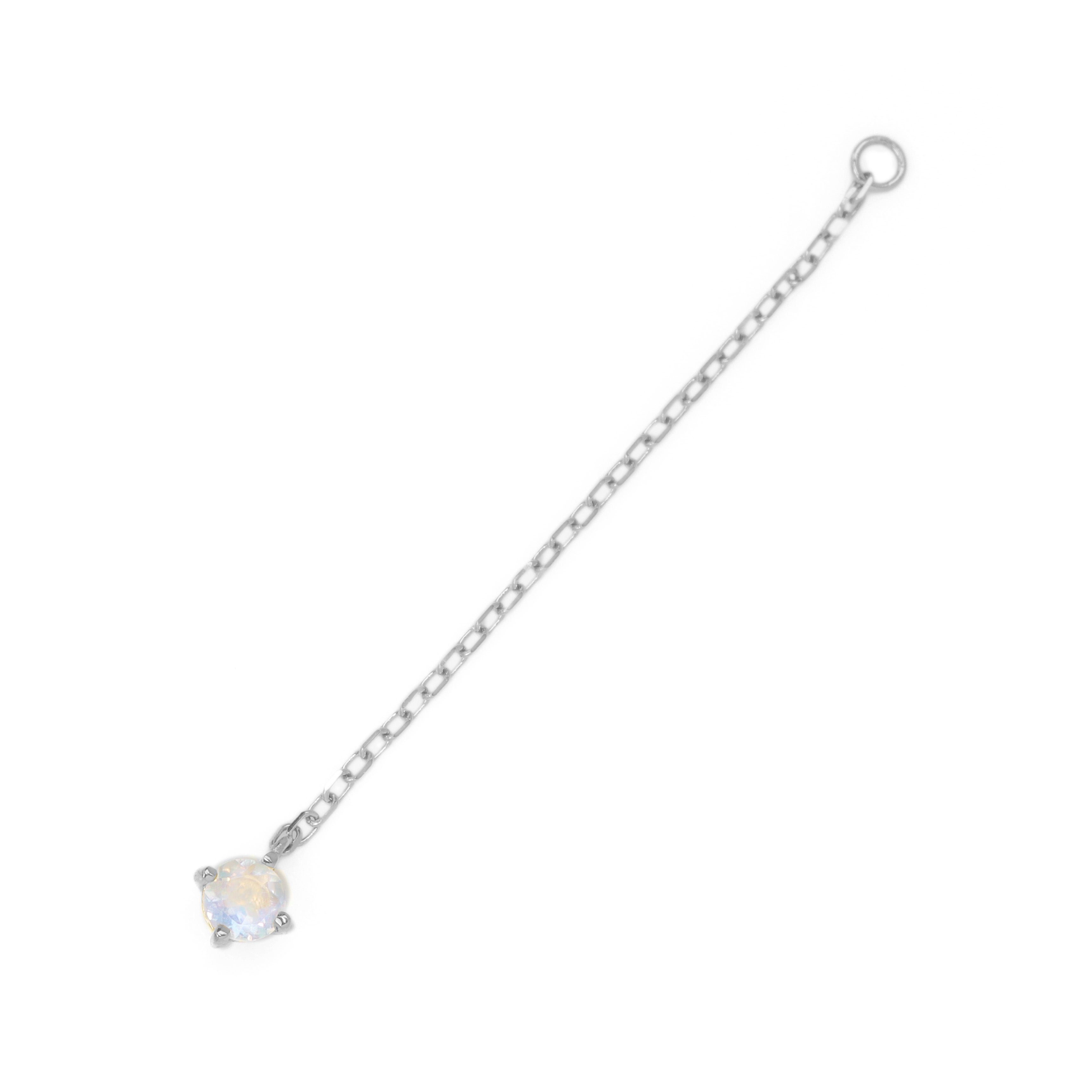 【在庫限り・即日発送】ブルームーンストーン K18 ピアスチャーム(片耳)・スウィング