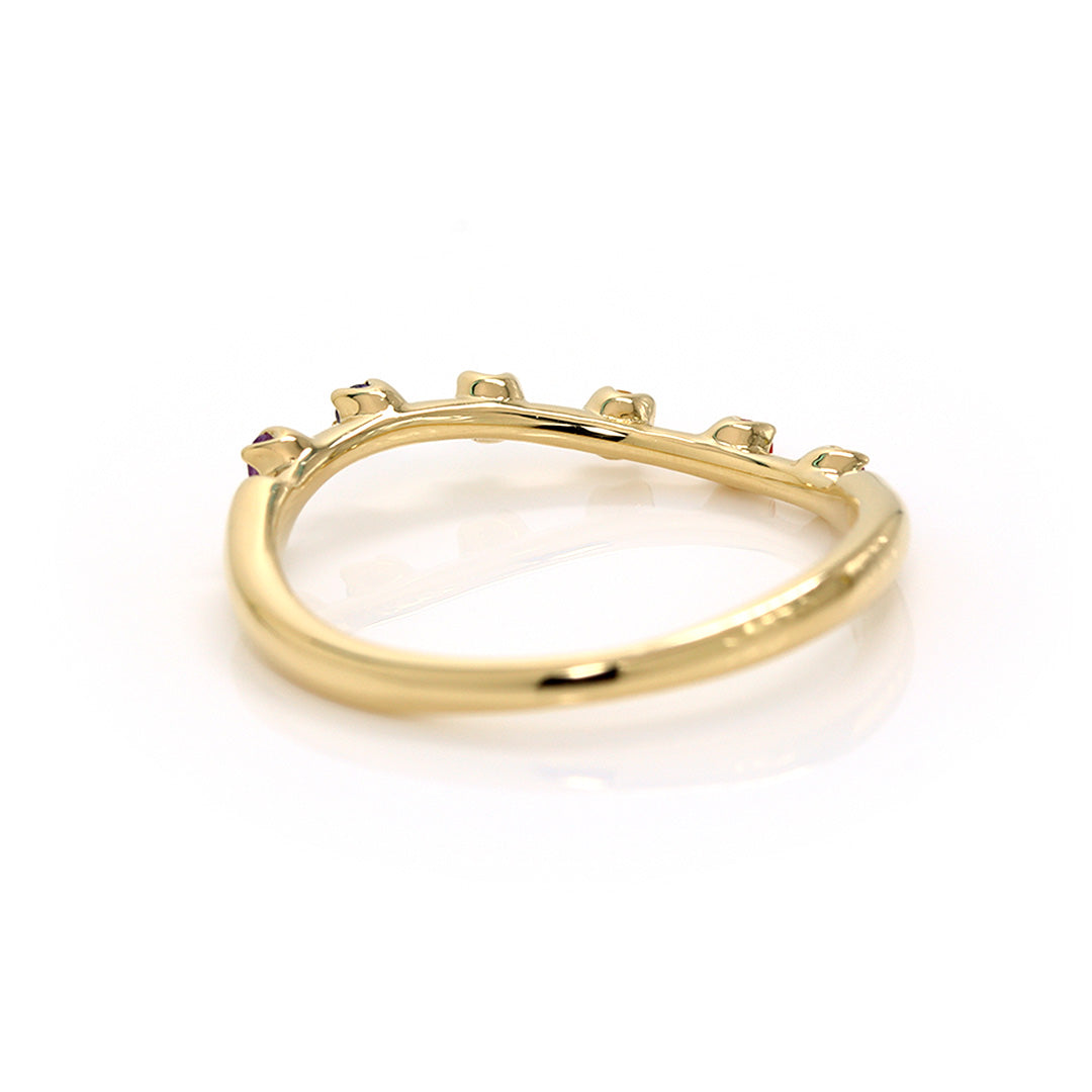 【即日発送】マルチカラージュエル K18リング・デリヴレール