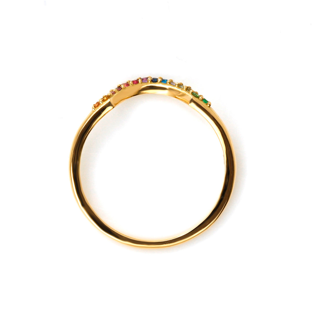 【在庫限り・即日発送】マルチカラージュエル K18リング・ベルソー