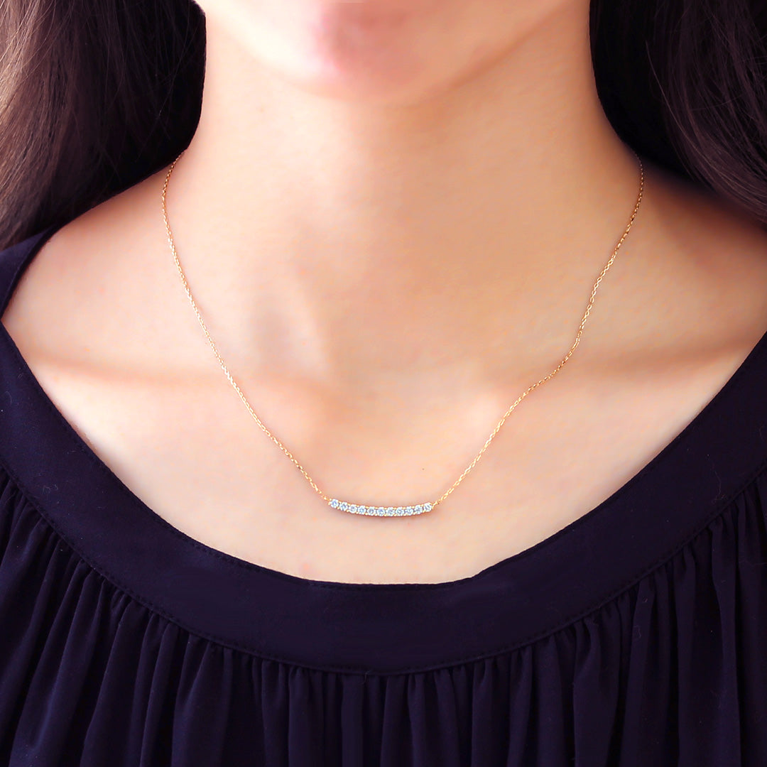 【即日発送】ダイヤモンド(SIクラス相当) K18/PTネックレス・エマ