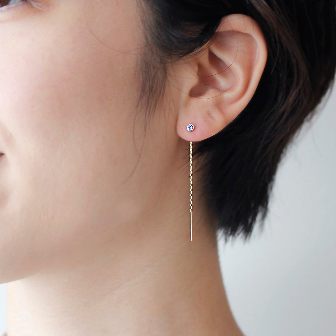 【在庫限り・即日発送】タンザナイトK10ピアス・ミロワ