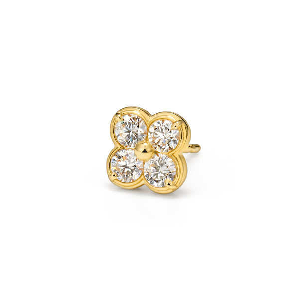 OMZMKY様　4mm バイザヤード ダイヤ ピアス 片耳 750 K18 ダイヤモンド K10/K18/PTピアス(片耳)・アナイス