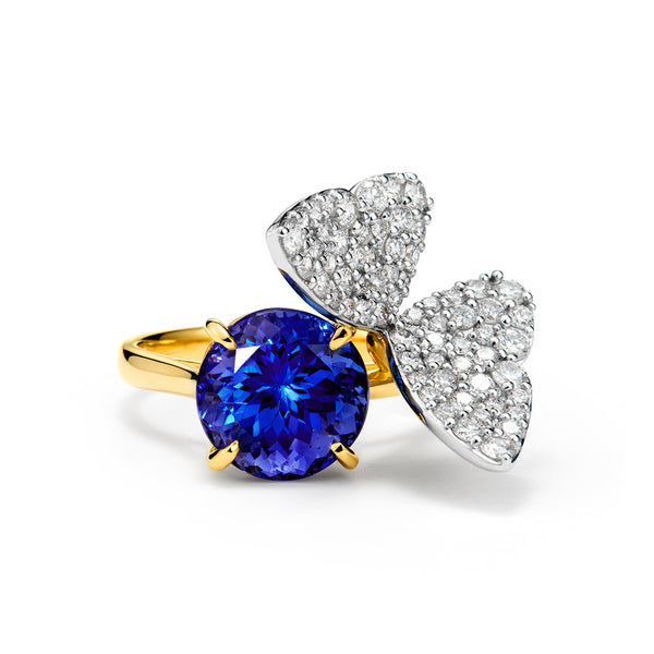 店舗限定】タンザナイト K18/PT リング・ブーケパピヨンプリンシパル