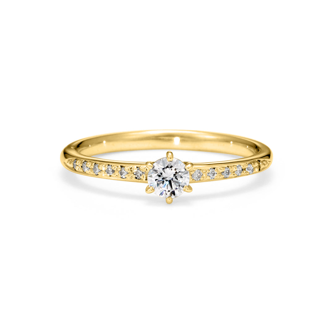 ダイヤモンド K18/PTリング・ジプソフィル