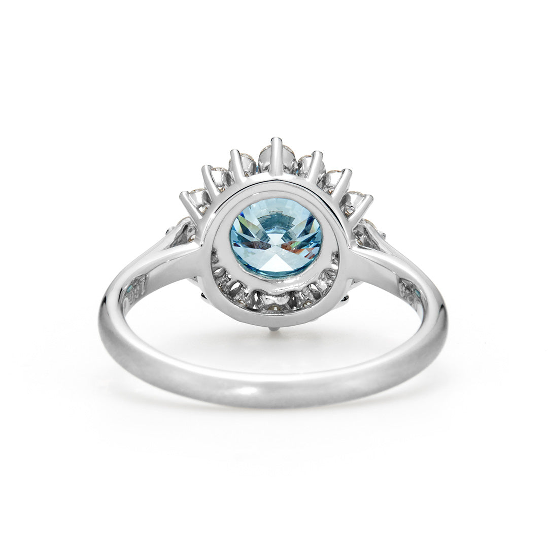 ブルーダイヤモンド（ラボグロウン）PTリング・フロレゾン