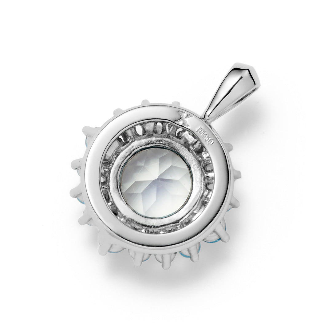 【GINZA SIX店先行販売】ロイヤルブルームーンストーン×アクアマリン K18/PTペンダントトップ・フロレゾン
