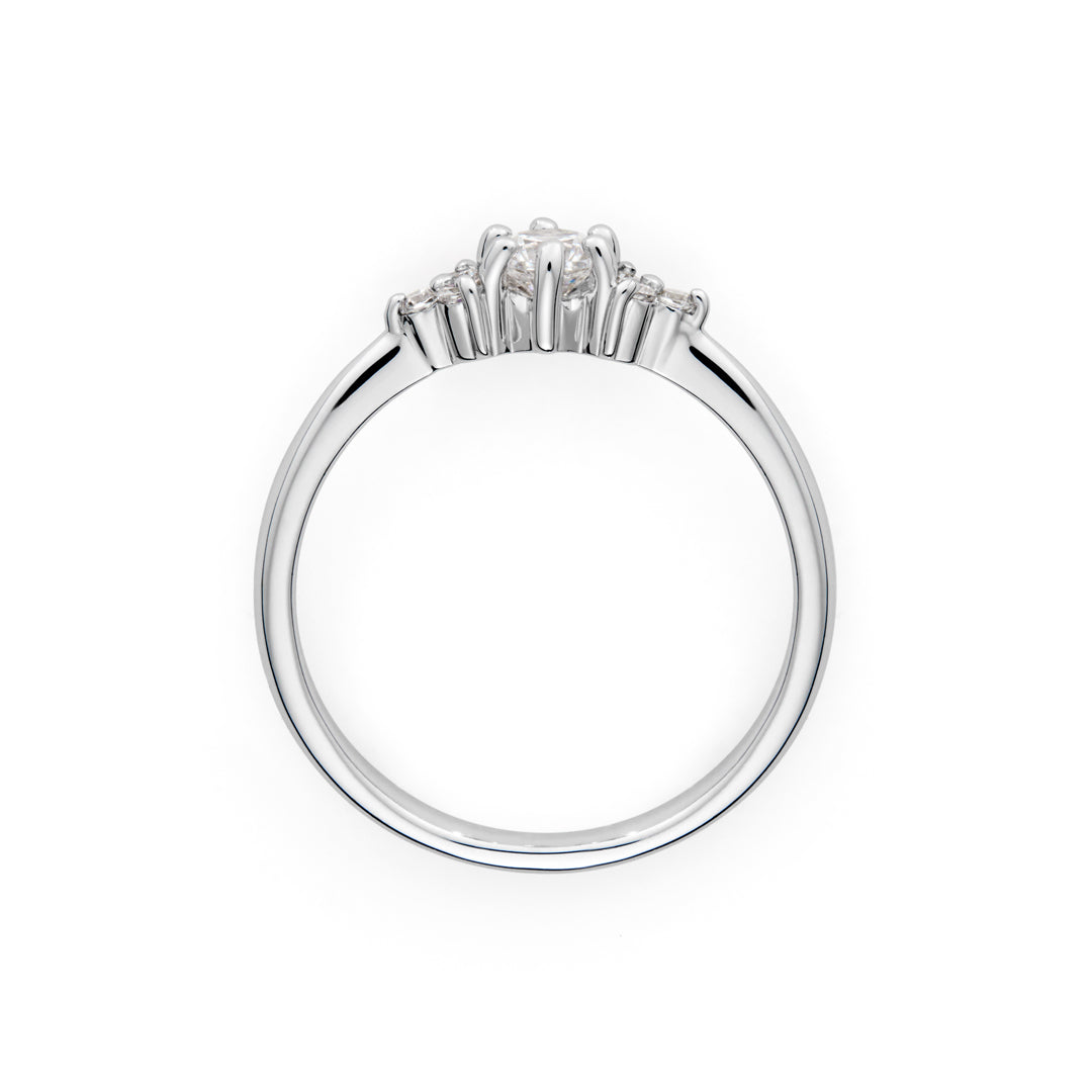 ダイヤモンド K18/PTリング・セリシール