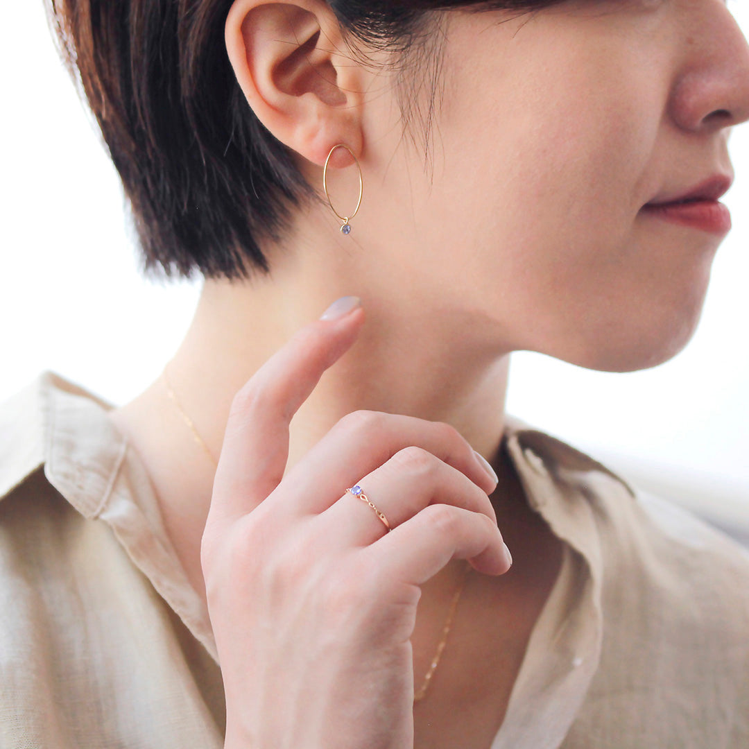 【在庫限り・即日発送】タンザナイトK10ピアス・エリプス