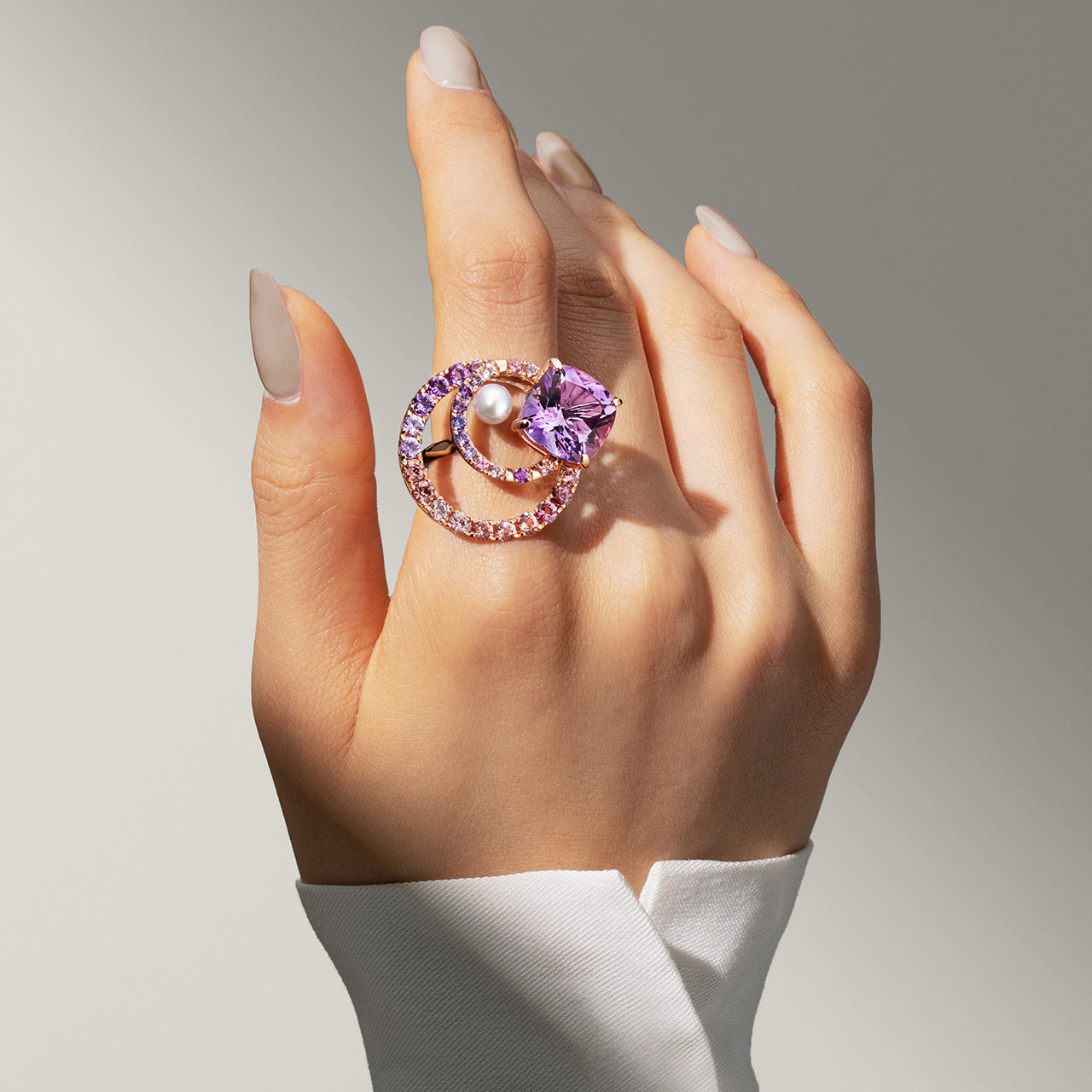 【Tales of Her・京都店限定】アメジスト×マルチカラージュエル K18リング・パルファシオンプリンシパル