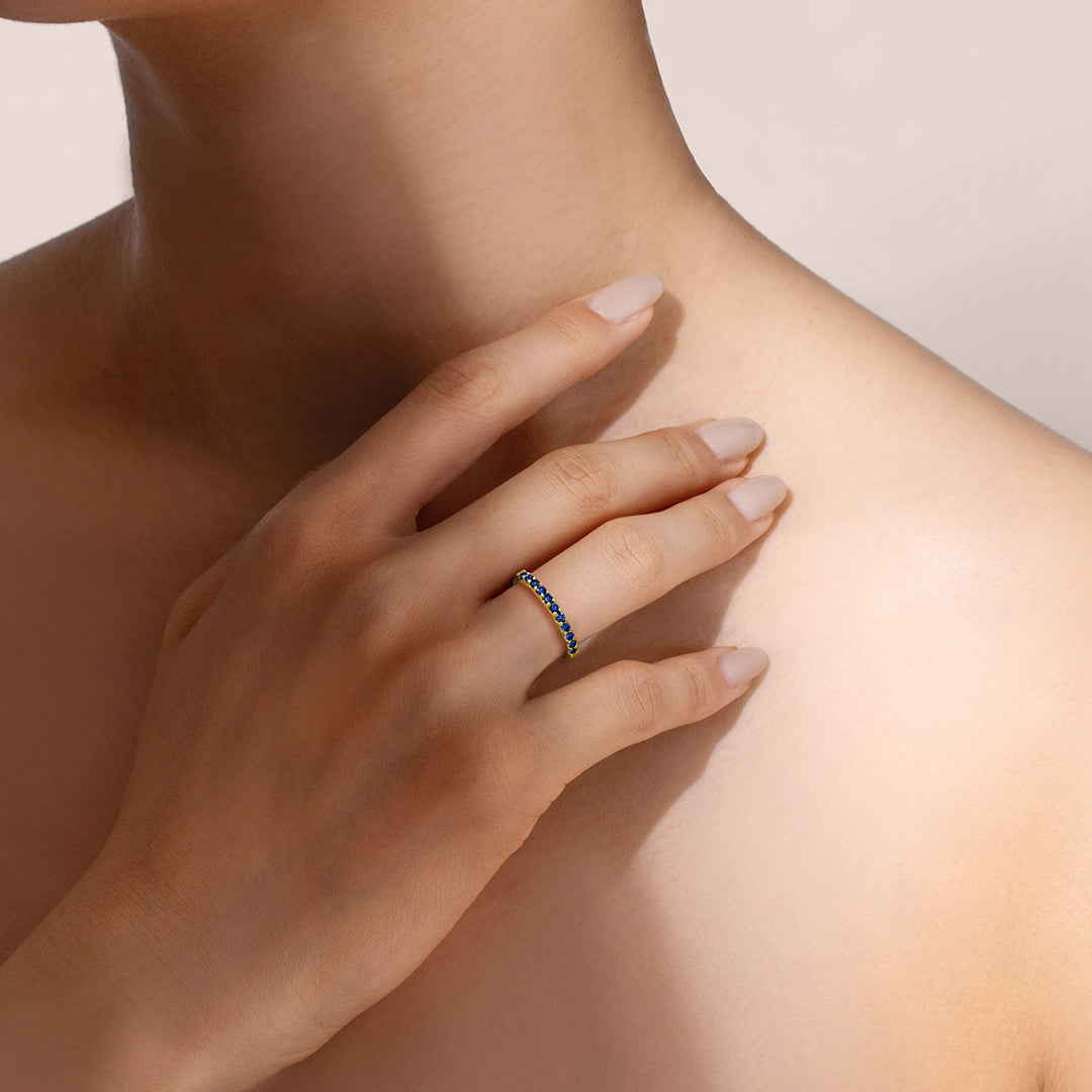 ブルーサファイア K18/PTリング・エマ