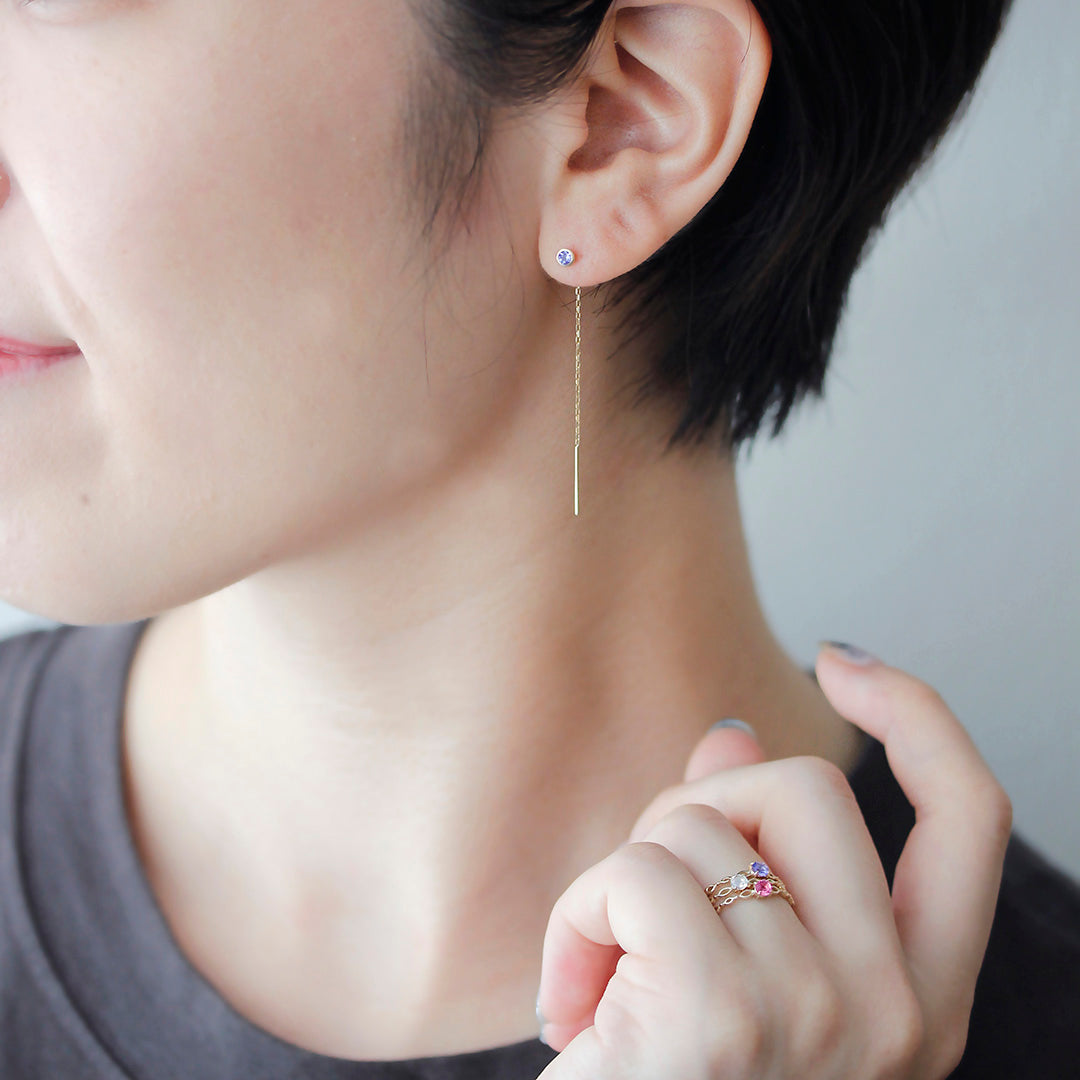 【在庫限り・即日発送】タンザナイトK10ピアス・ミロワ