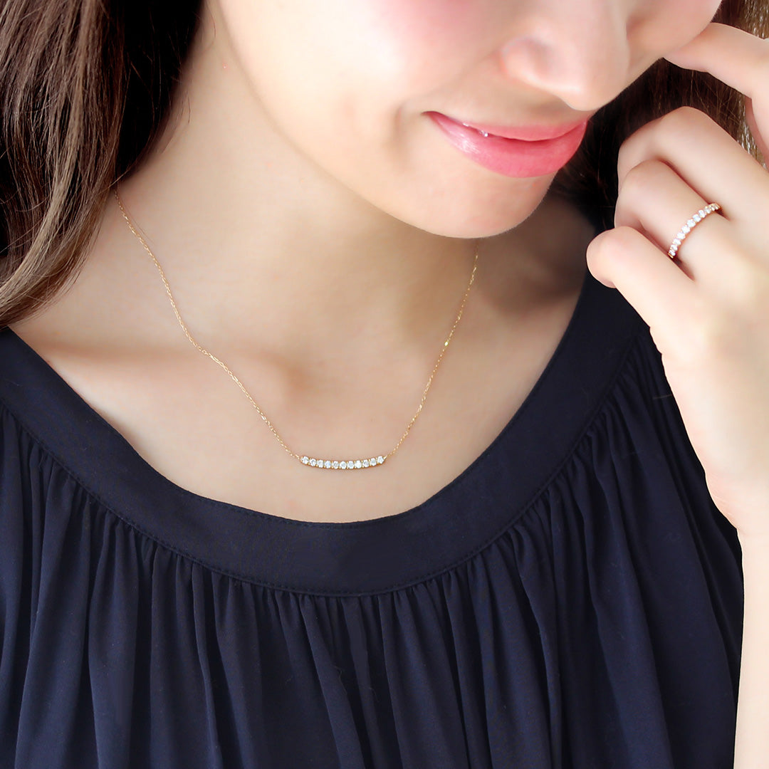 【即日発送】ダイヤモンド(SIクラス相当) K18/PTネックレス・エマ