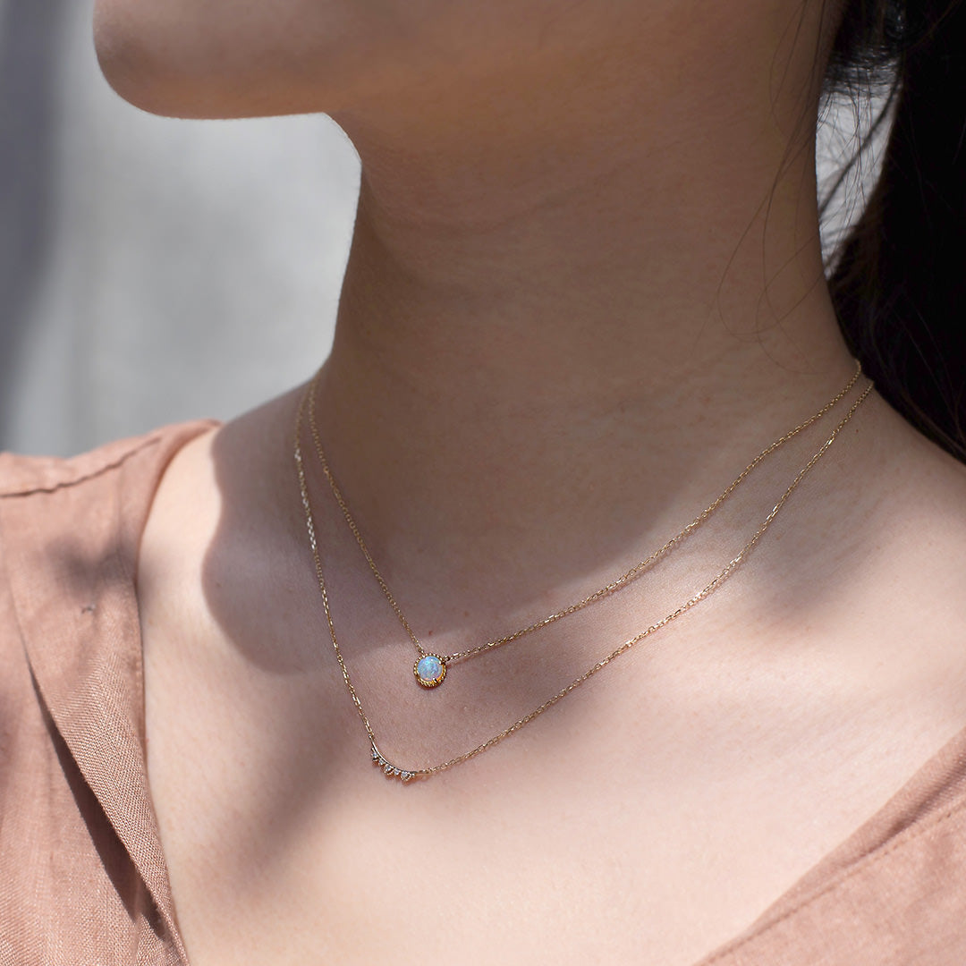 【在庫限り・即日発送】オパール(オーストラリア産) K10ネックレス・エキューム