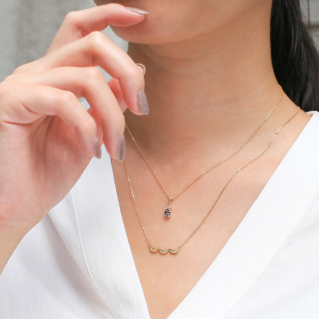 【在庫限り・即日発送】ダイヤモンド K18/PTネックレス・シフォン