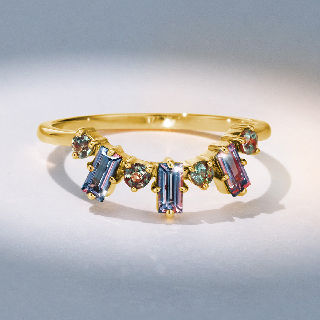 ビズー公式】ベキリーブルーガーネット×アレキサンドライト K18(18金