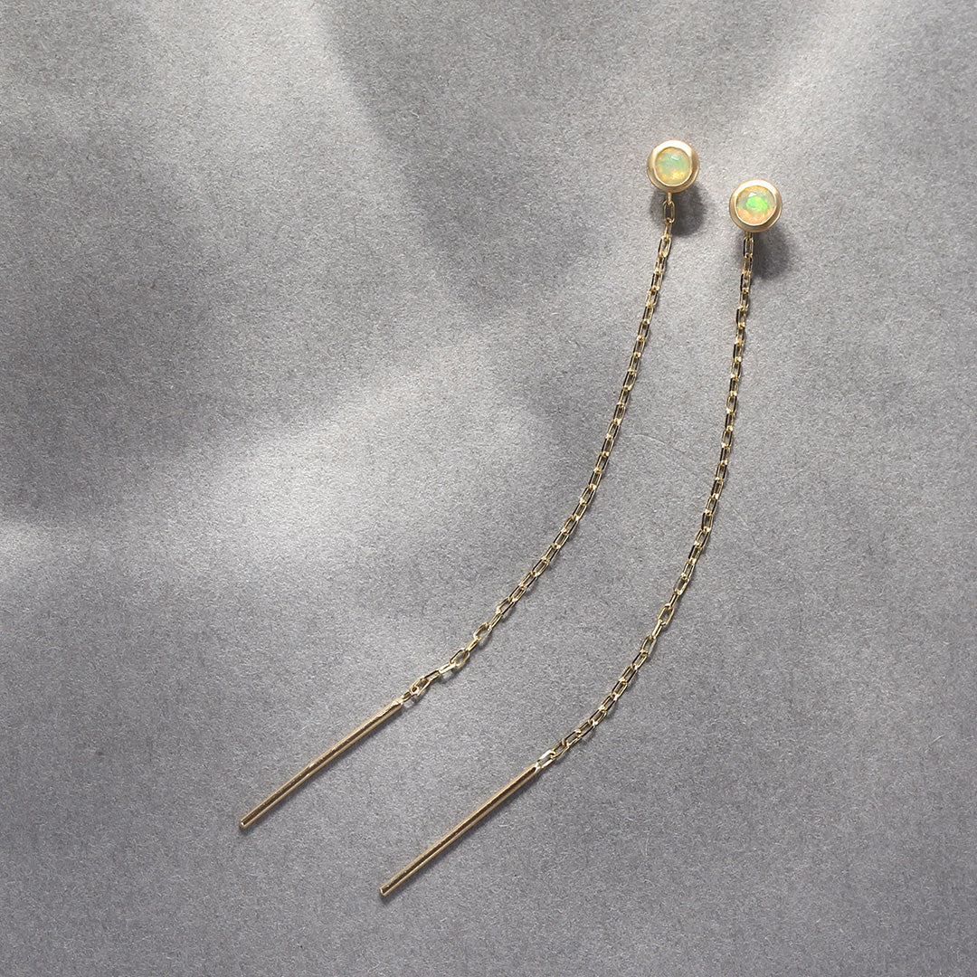 【在庫限り・即日発送】オパール(エチオピア産)K10ピアス・ミロワ