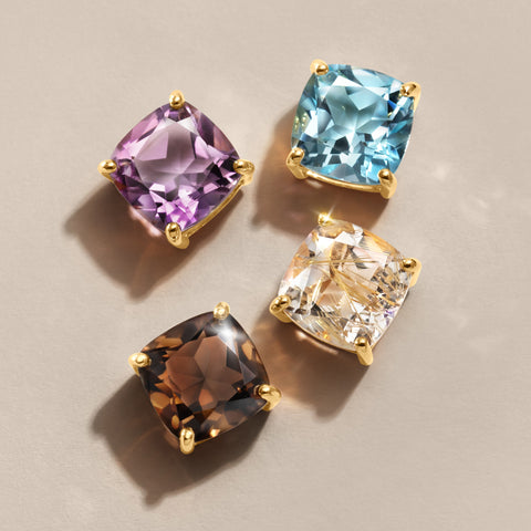 【即日発送】4カラーストーン シルバー925(K20イエローゴールドコーティング)ブローチ・セラム