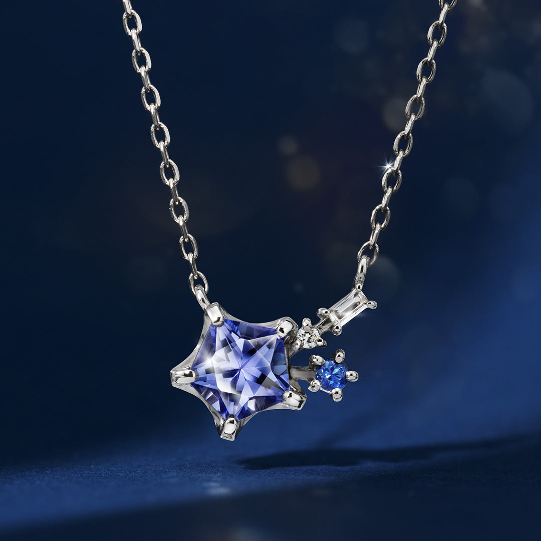 【即日発送・1/31まで期間限定】タンザナイト×マルチカラージュエル K10/K18/PTネックレス・ステラベル
