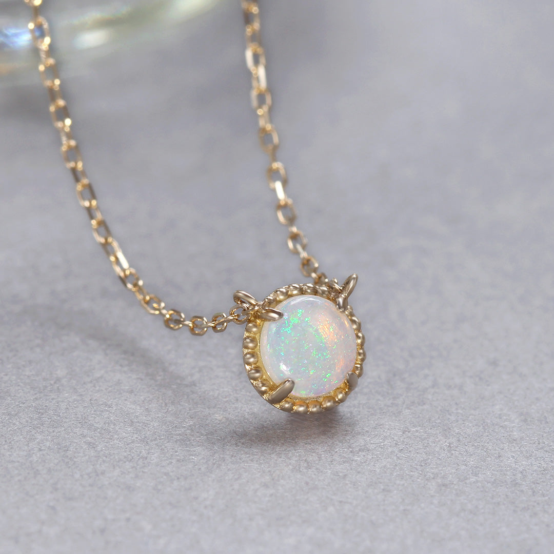 【在庫限り・即日発送】オパール(オーストラリア産) K10ネックレス・エキューム
