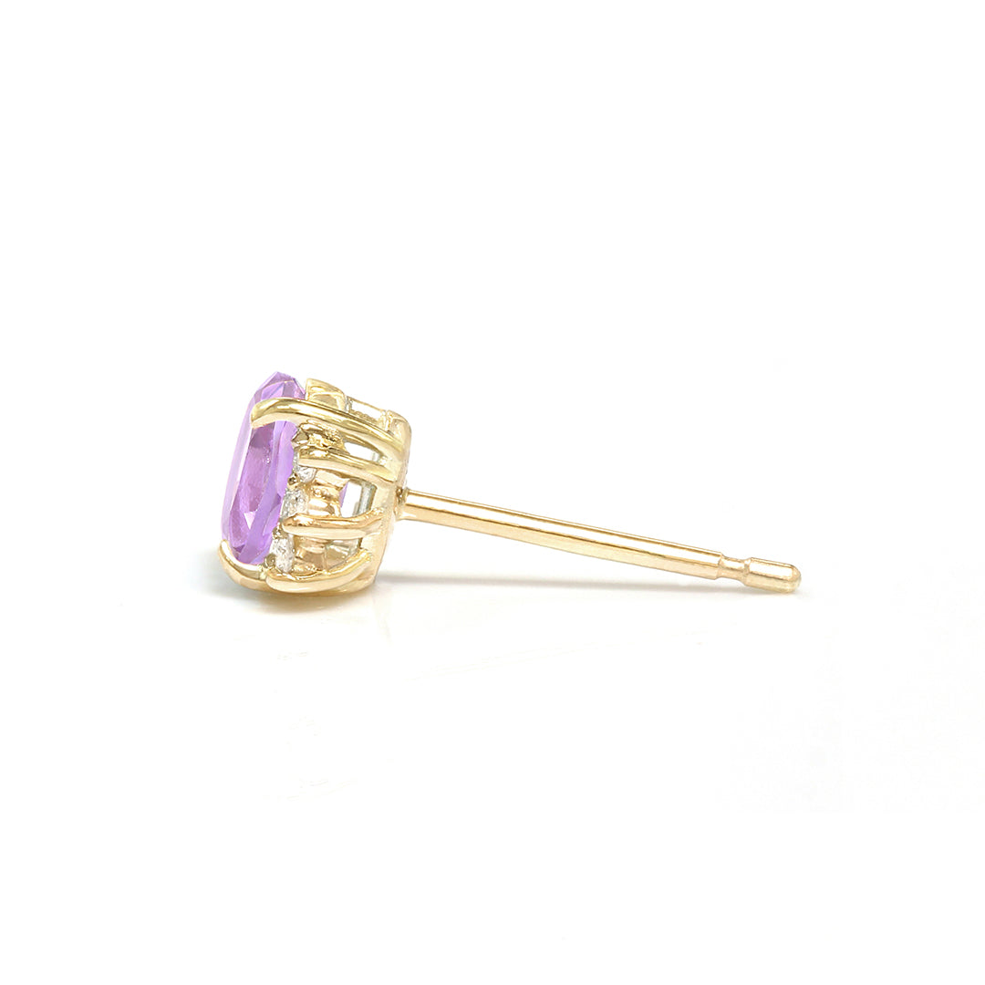 一部店舗・EC限定 / 即日発送】アメジスト×ダイヤモンド K10ピアス