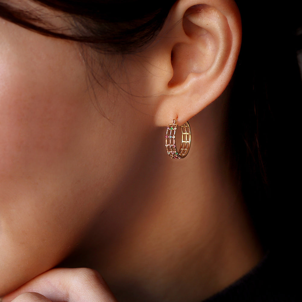 ビズー公式】マルチカラージュエル K18/K10ピアス(片耳  