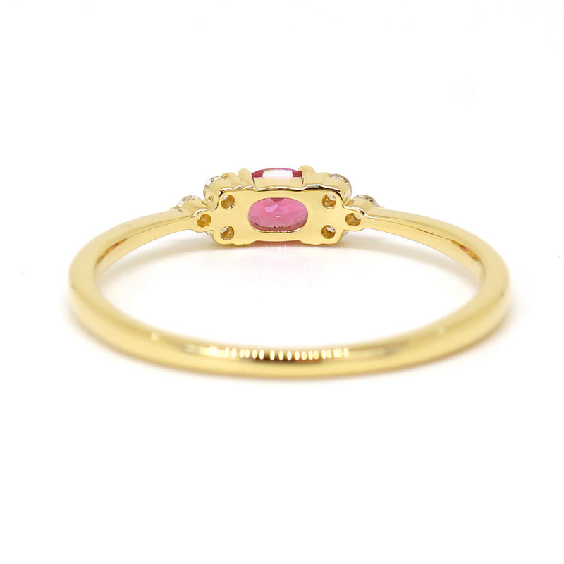 bizoux ピンクスピネル　ダイヤモンド　リング　フラヴィ　k18 指輪リング(指輪)