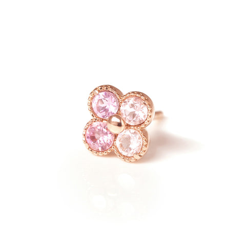 ピンクトルマリン K10/K18/PTピアス(片耳)・アナイス