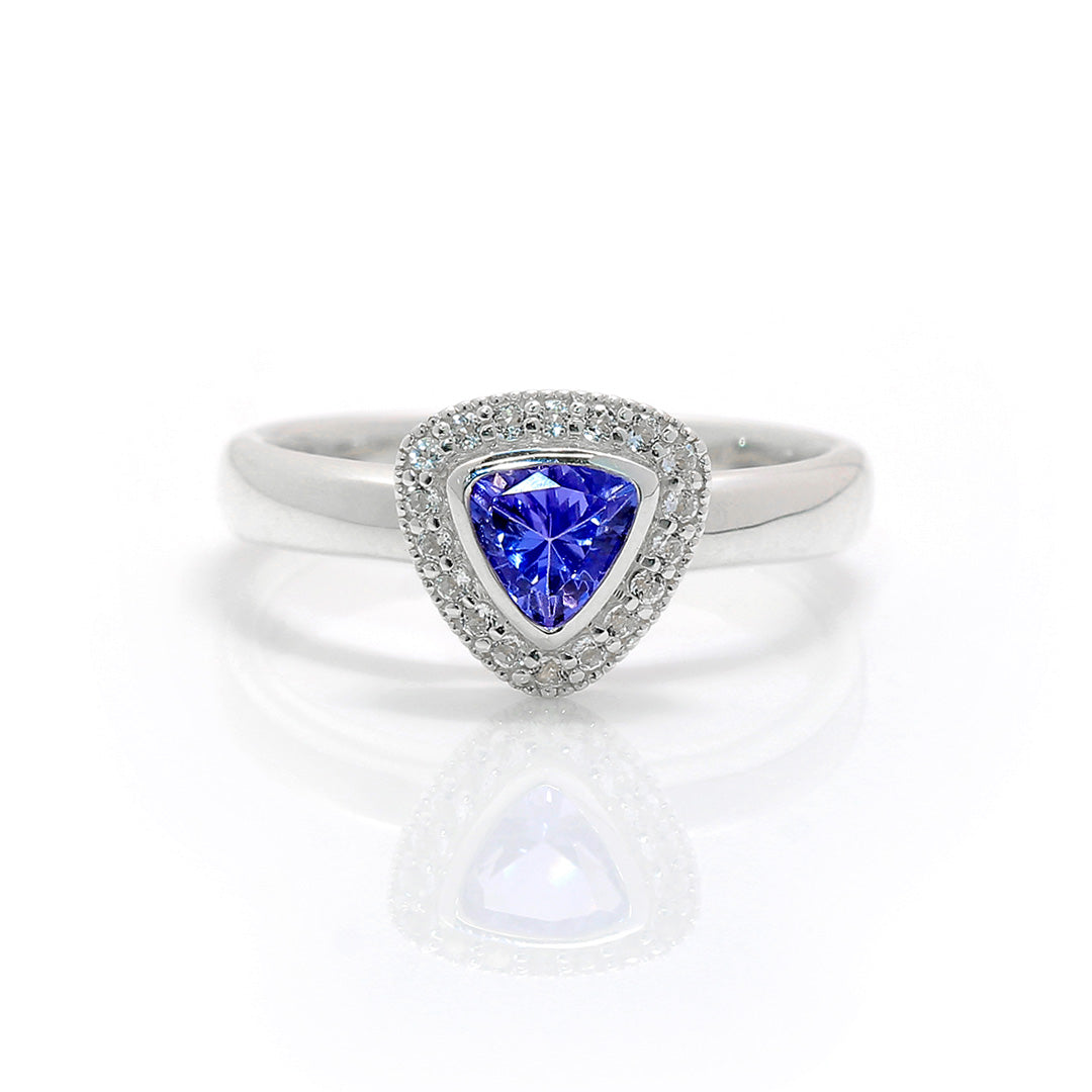 【在庫限り・即日発送】タンザナイト×ホワイトトパーズ SV925リング・ヴィヴ