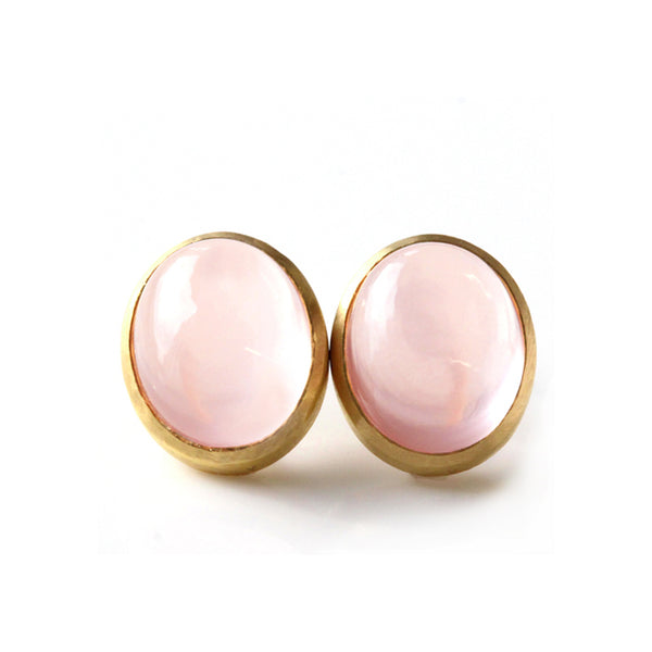 K18金 Rose Quartz Stud レディースイヤリングレディース