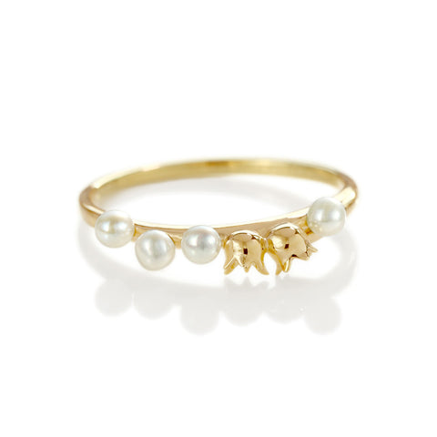 【在庫限り・即日発送】淡水パール(シードパール)K18/PTリング・フルーロンミュゲ