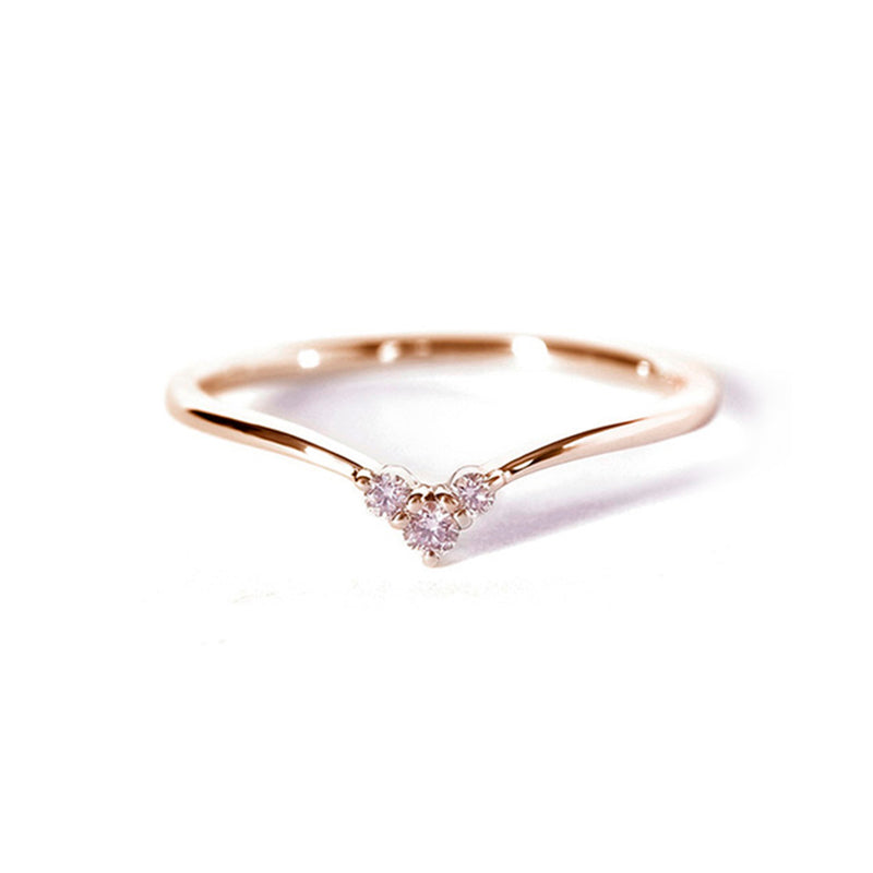 【ビズー公式】ピンクダイヤモンド 18K PT リング トロワ | 希少石カラーストーンのジュエリー