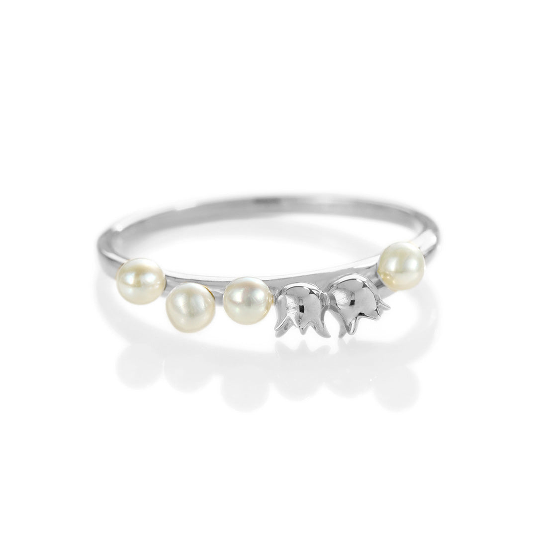 【在庫限り・即日発送】淡水パール(シードパール)K18/PTリング・フルーロンミュゲ