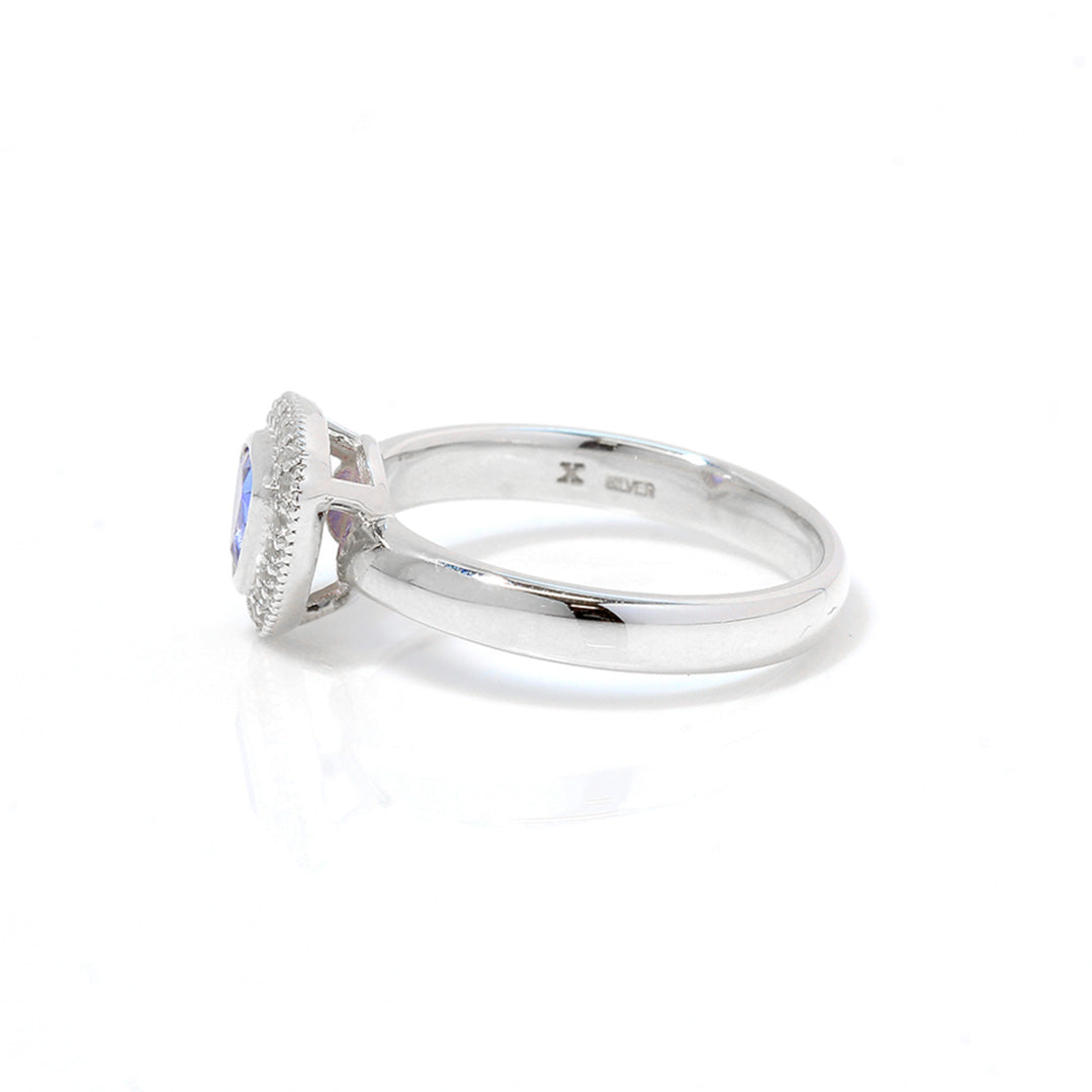 【在庫限り・即日発送】タンザナイト×ホワイトトパーズ SV925リング・ヴィヴ