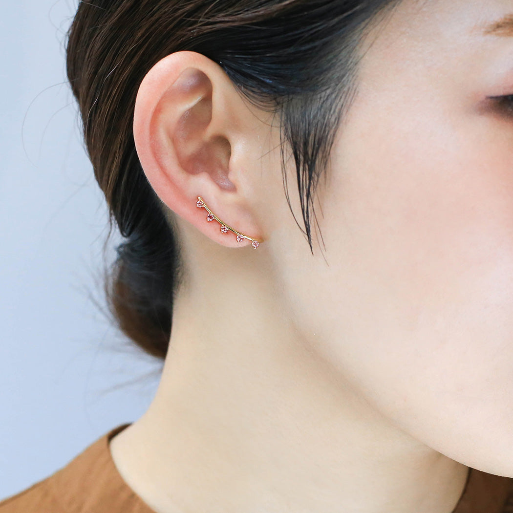 【在庫限り・即日発送】マラヤガーネット K18/K10イヤーカフ(片耳)・アドレー