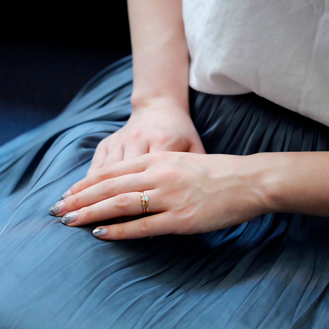 【在庫限り・即日発送】オパール K10リング・シュピネ