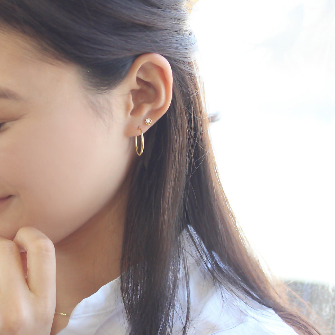 【在庫限り・即日発送】K18/PTピアス・アリア(20mm)