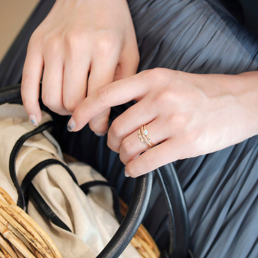 【在庫限り・即日発送】オパール K10リング・シュピネ