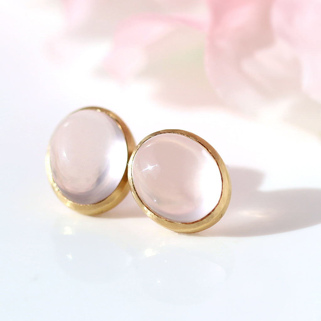 K18金 Rose Quartz Stud レディースイヤリングレディース